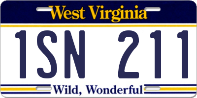WV license plate 1SN211
