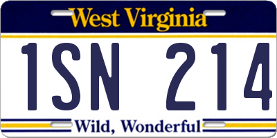 WV license plate 1SN214