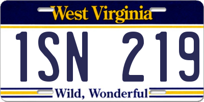 WV license plate 1SN219