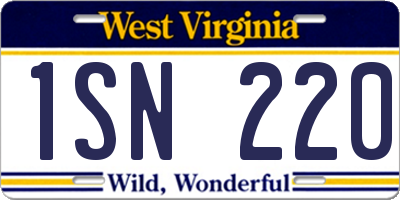 WV license plate 1SN220