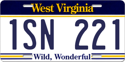 WV license plate 1SN221