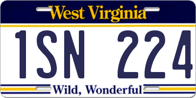WV license plate 1SN224