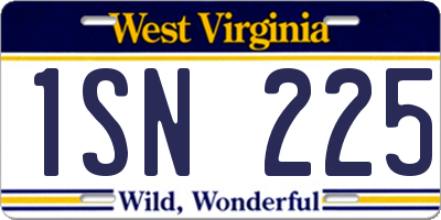 WV license plate 1SN225