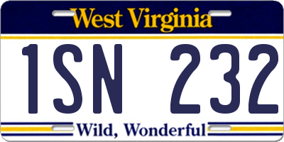 WV license plate 1SN232