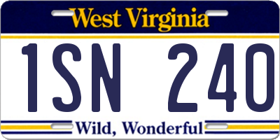 WV license plate 1SN240