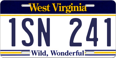 WV license plate 1SN241