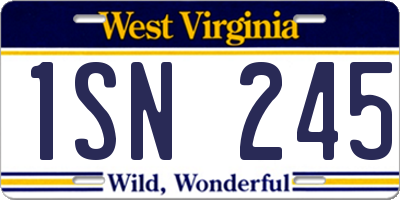 WV license plate 1SN245