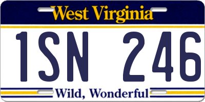 WV license plate 1SN246