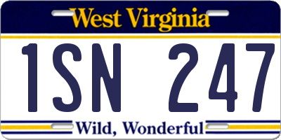 WV license plate 1SN247