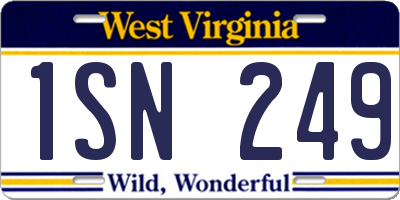 WV license plate 1SN249