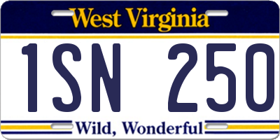 WV license plate 1SN250