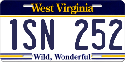 WV license plate 1SN252