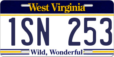 WV license plate 1SN253
