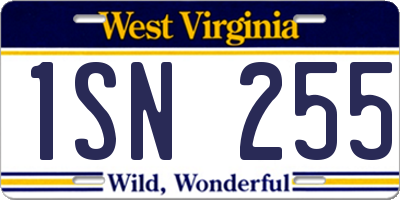 WV license plate 1SN255
