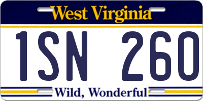 WV license plate 1SN260