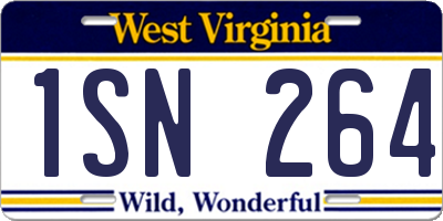 WV license plate 1SN264