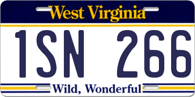 WV license plate 1SN266