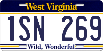 WV license plate 1SN269