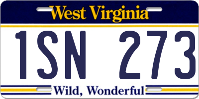 WV license plate 1SN273