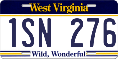 WV license plate 1SN276