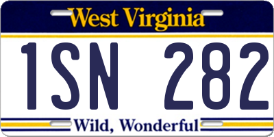 WV license plate 1SN282