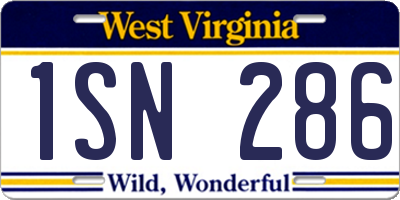 WV license plate 1SN286