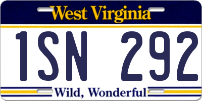 WV license plate 1SN292