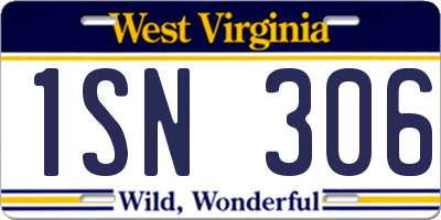 WV license plate 1SN306