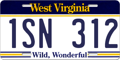 WV license plate 1SN312