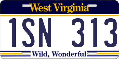 WV license plate 1SN313
