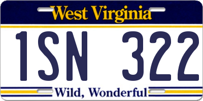 WV license plate 1SN322