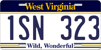 WV license plate 1SN323