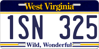 WV license plate 1SN325