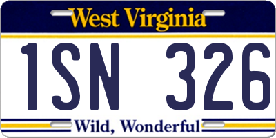 WV license plate 1SN326