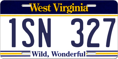 WV license plate 1SN327