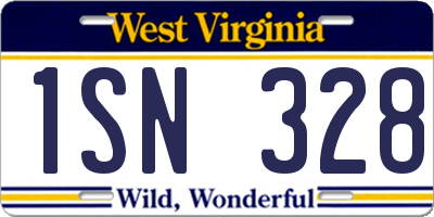WV license plate 1SN328