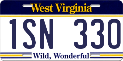 WV license plate 1SN330