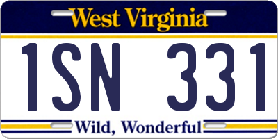 WV license plate 1SN331