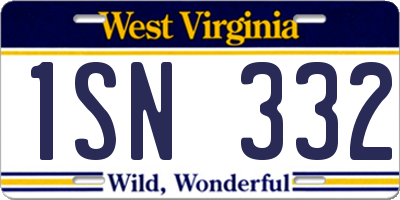 WV license plate 1SN332