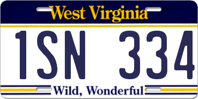 WV license plate 1SN334