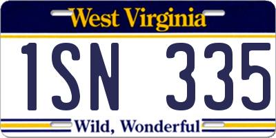 WV license plate 1SN335