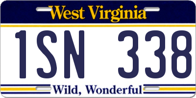 WV license plate 1SN338