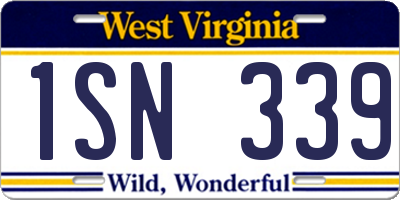 WV license plate 1SN339