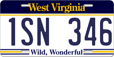WV license plate 1SN346