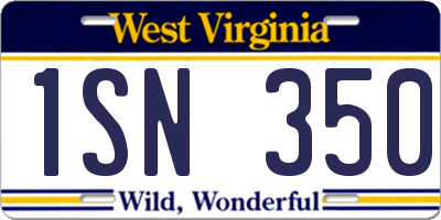 WV license plate 1SN350