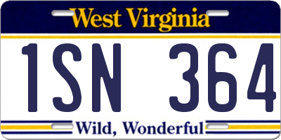 WV license plate 1SN364