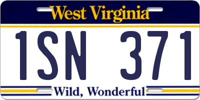 WV license plate 1SN371
