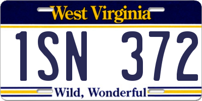 WV license plate 1SN372