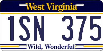 WV license plate 1SN375
