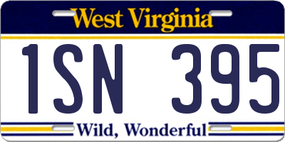 WV license plate 1SN395